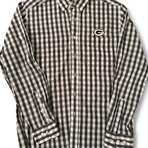Antigua Green Bay Packers Plaid Button-Down Shirt